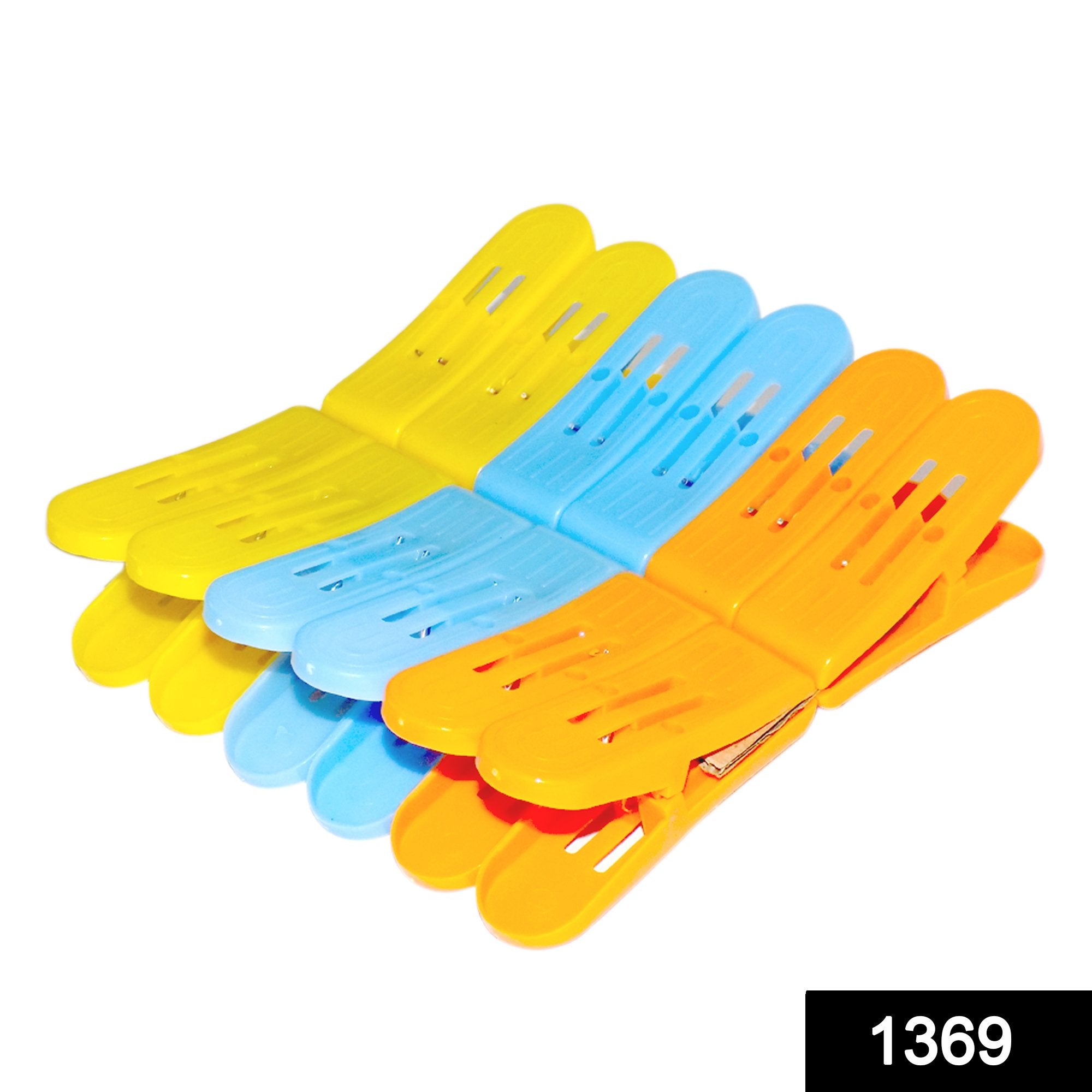 1369 Plastic Cloth Double Pin Clips For Cloth Dying Cloth (Multicolour) (Pack Of 12) 1369 Plastic Cloth Double Pin Clips For Cloth Dying Cloth (Multicolour) (Pack Of 12)